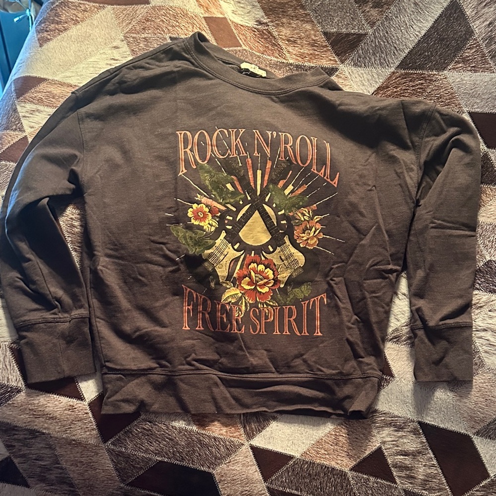 Maurices Rock N' Roll Graphic Men's Sweater - Brown